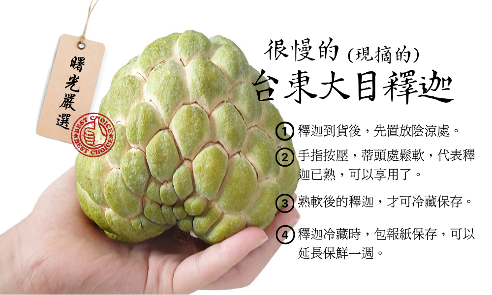 水果界的綠寶石【台東太麻里大目釋迦】產地直送！