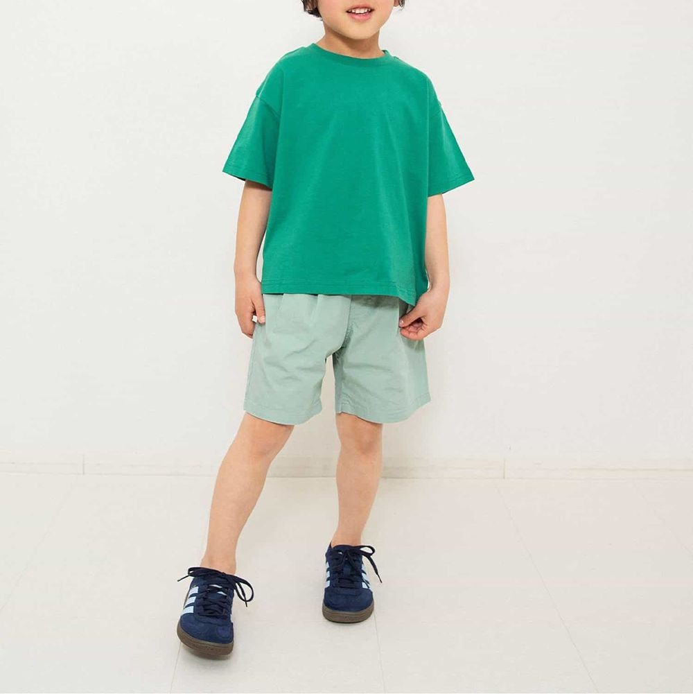 純棉百搭輕巧斜紋布五分褲-薄荷綠