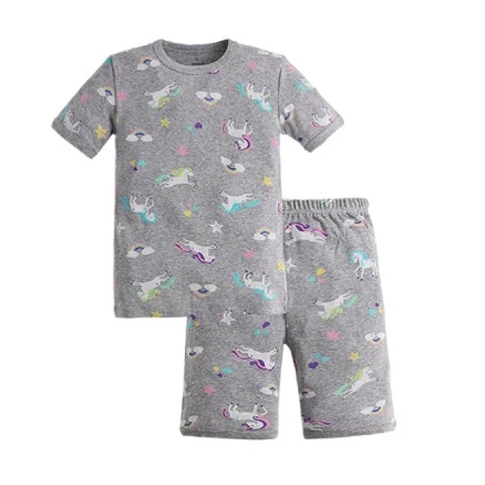 100%棉 舒適短袖睡衣/家居服-獨角獸-灰