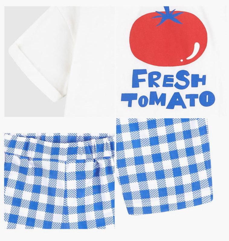 韓國 HEJMINI - 大番茄格子套裝-橘