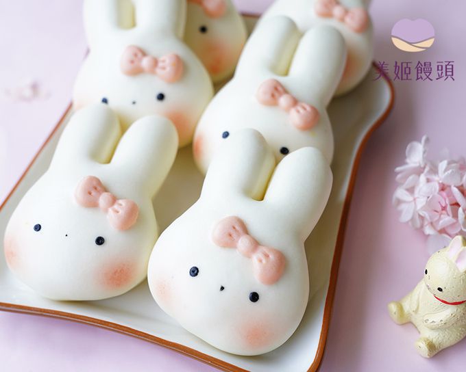 美姬饅頭 - 小兔兔鮮乳造型饅頭-40g/顆*6入裝