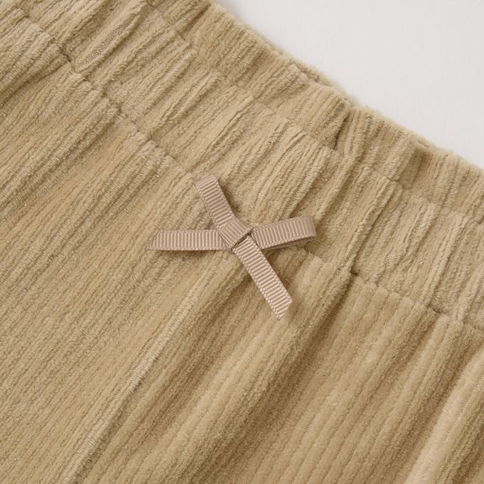 日本 Lycee mine - 柔軟絨面針織素色長褲-卡其杏