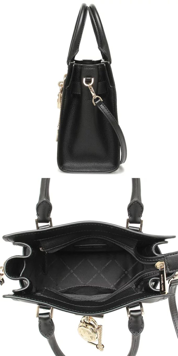 MICHAEL KORS - 滿版LOGO皮革造型兩用包 (黑)