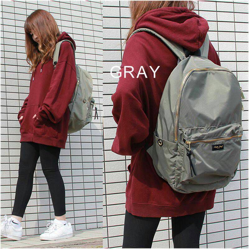 日本 Legato Largo - 撥水光澤高密度尼龍後背包-GY灰色 (28x43x14cm)