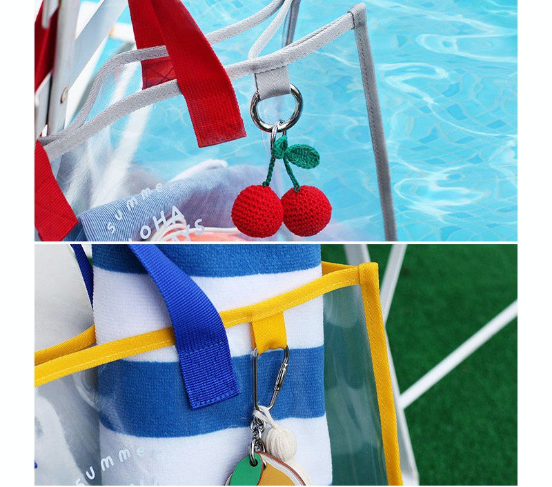 韓國製 - 雙色透明防水包-藍X黃 (35.5X28X15cm)