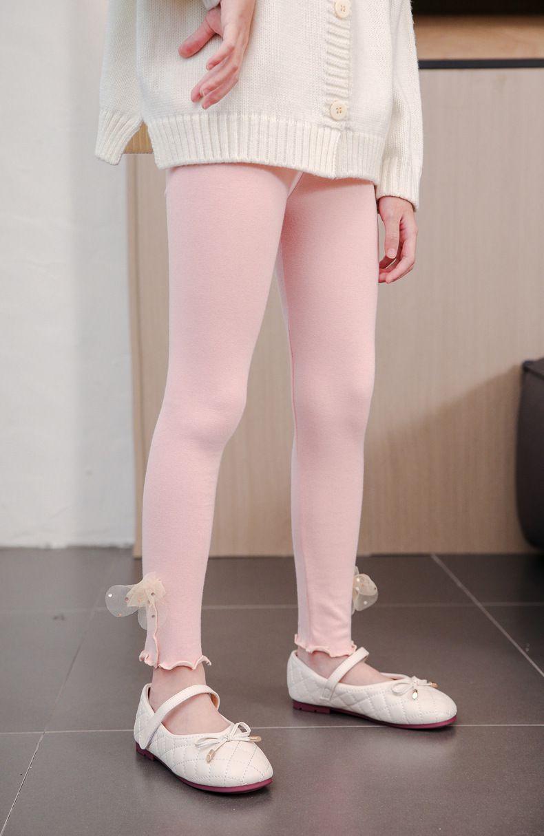 FANMOU - 唯美風木耳邊內搭褲-蝴蝶結-黑色