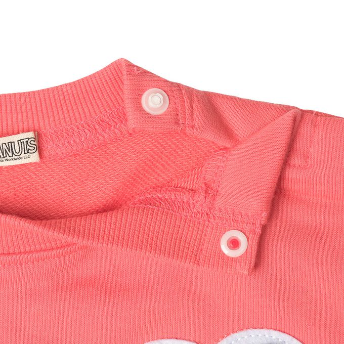 akachan honpo - 休閒上衣-史努比 凸毛繡-紅色