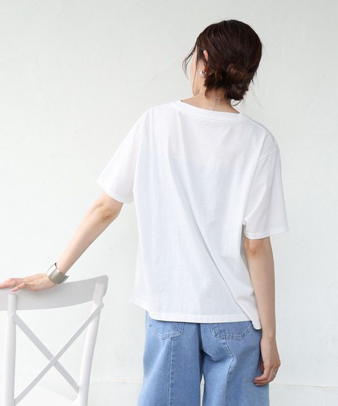 日本 Bab - 100%棉 俐落光影印花短袖T恤-白 (M)