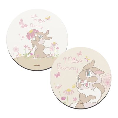 收納王妃 - 迪士尼 Disney 兔子系列【圓形花朵邦妮】珪藻土軟式吸水杯墊 吸水墊 台灣製造二入組10X10X0.5cm