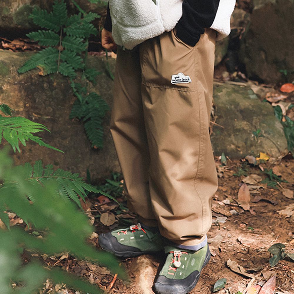 保暖加絨防風防水工裝長褲-卡其