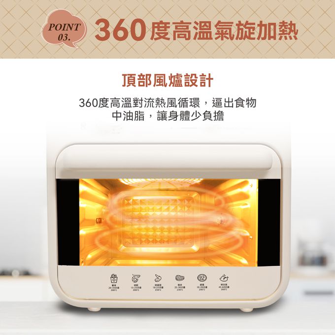 可視透明強化玻璃門，隨時掌握料理變化