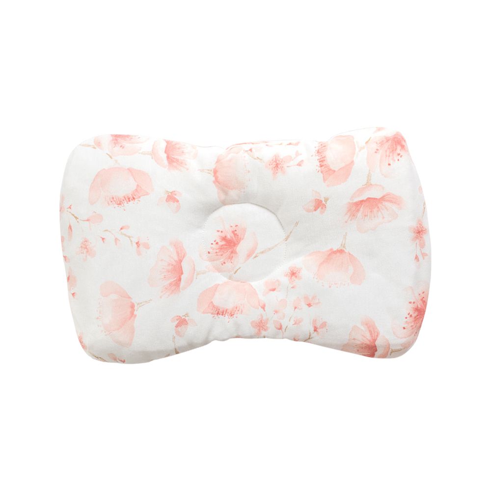MuslinTree新生兒防扁頭定型枕-粉花朵
