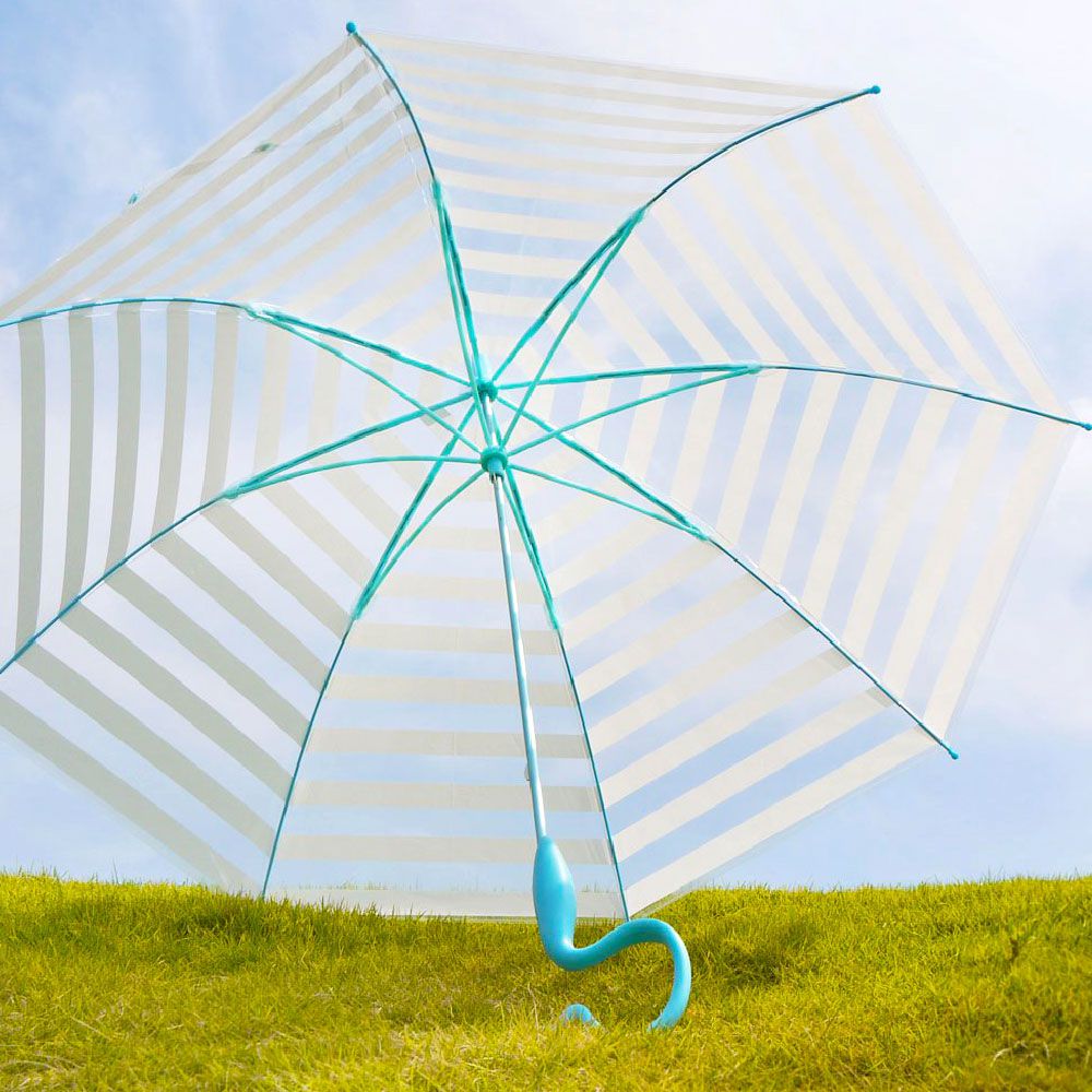 日本Caetla - Evereon可替換式環保輕量傘-時尚條紋-白