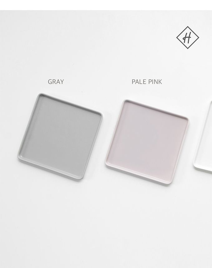 韓國 SSUEIM - LEED系列莫蘭迪陶瓷方形淺盤19cm (粉色)