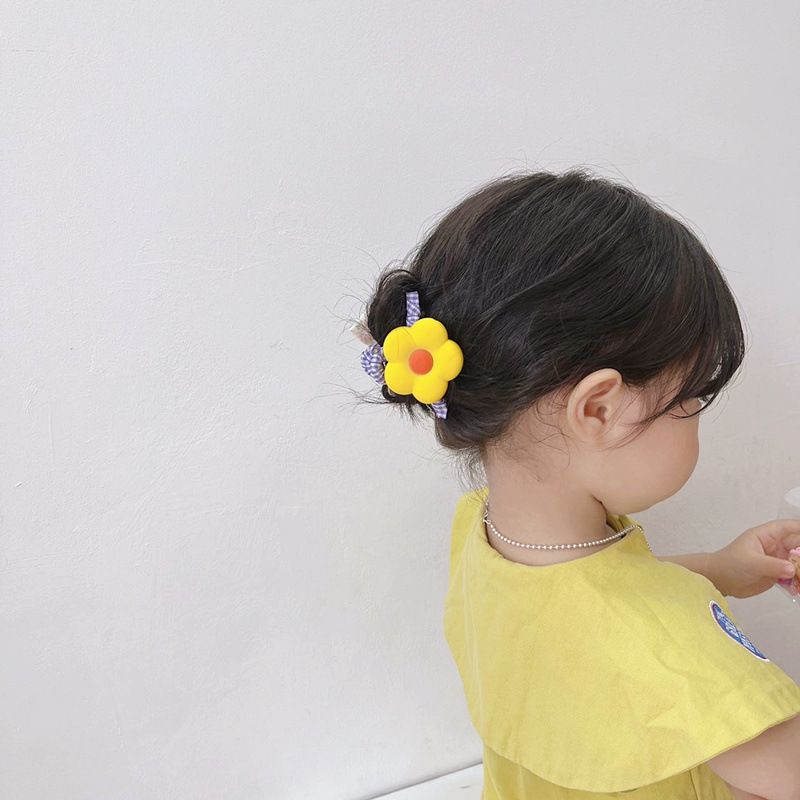 田園風碎花花朵爪夾-紫色花朵