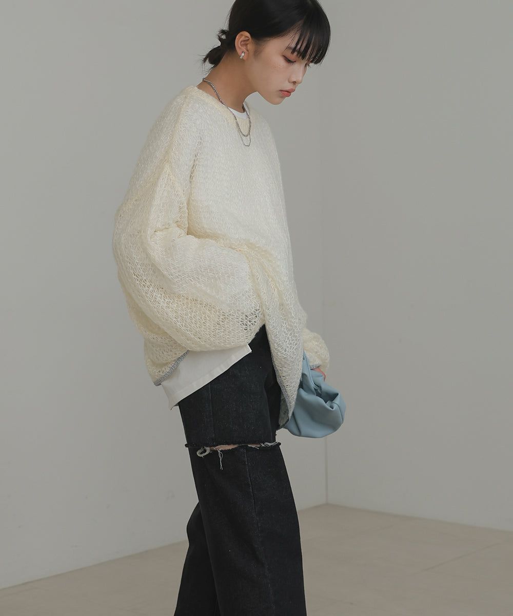 日本 Bab - 100%棉 寬鬆落肩印花長T-深灰