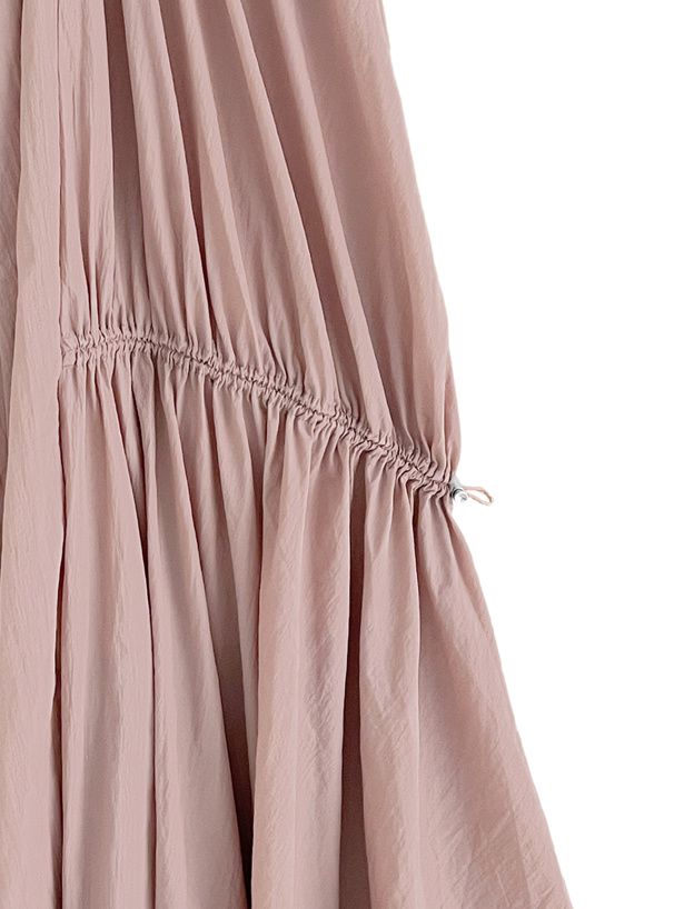 日本 GRL - 前後2WAY不規則抽繩長裙-軍綠