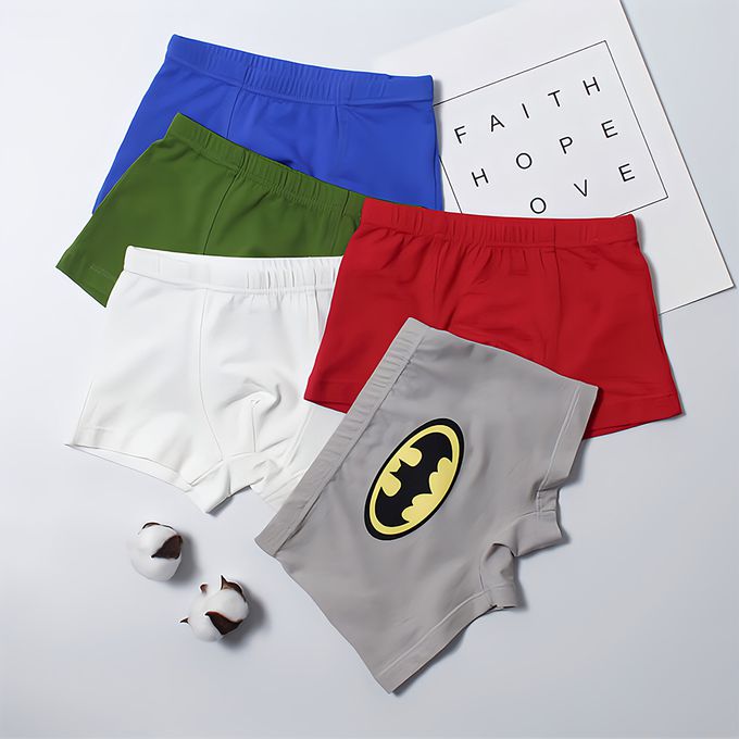 小 pipi - 純棉兒童四角平口內褲5件組_男童-超級英雄