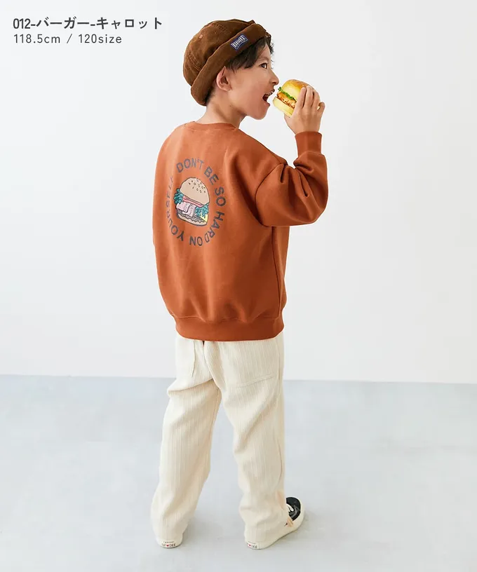 日本 devirock - 熱銷定番 裏起毛落肩大學長袖上衣-恐龍-灰黑