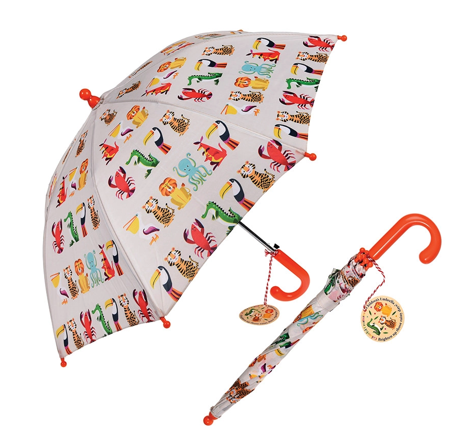 英國 Rex London - 幼童/兒童自動傘-動物樂園