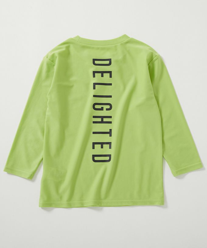 日本 devirock - 90%抗UV 舒適寬鬆玩水衣／泳衣-背後花朵-薄荷綠