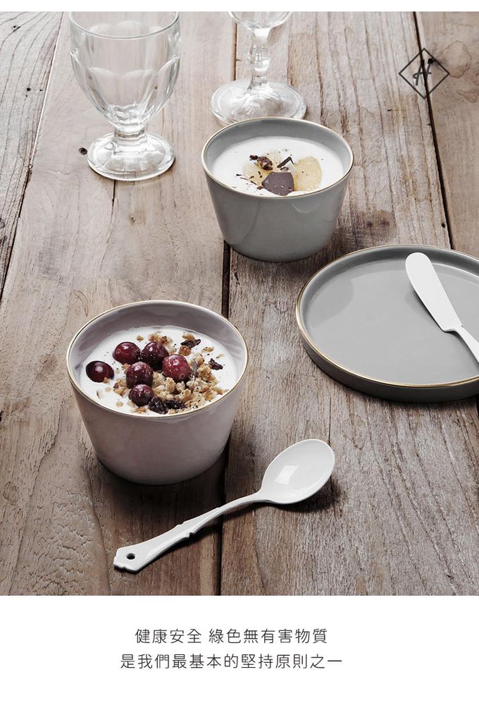 韓國 SSUEIM - LEED系列莫蘭迪陶瓷碗盤餐具14件組(粉+灰)