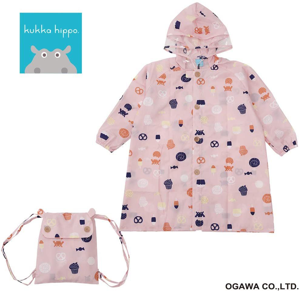 日本 kukka hippo - 兒童雨衣(附收納袋)-點心時間
