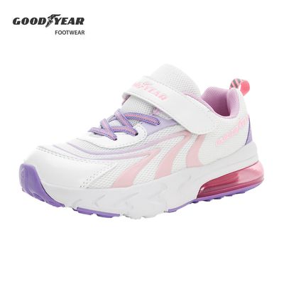 GOODYEAR - 固特異 氣躍速跑 童鞋 半氣墊緩震運動鞋 GAKR38719-緩震大底-白-21~24.5cm