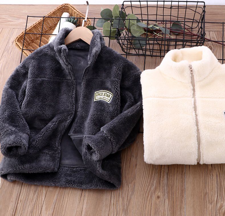 加厚保暖舒絨棉長袖外套-小標籤-米白色