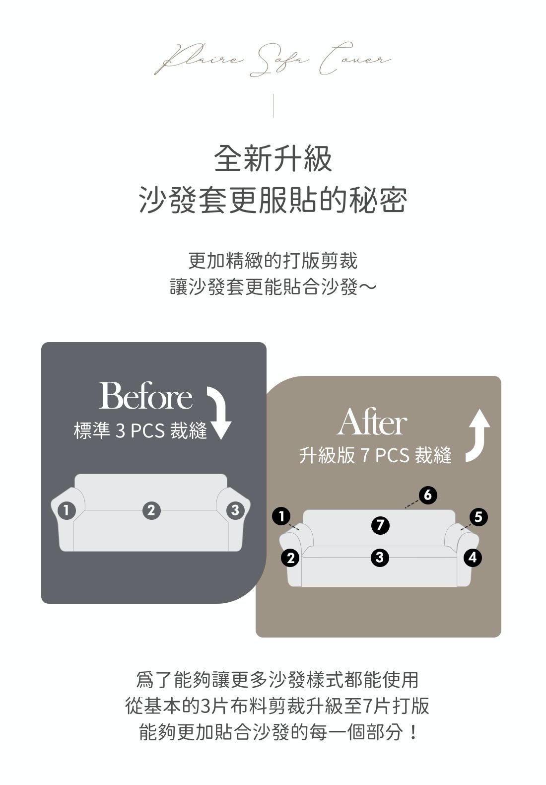 韓國 Prielle - 包覆型超彈力透氣防污沙發套-深灰