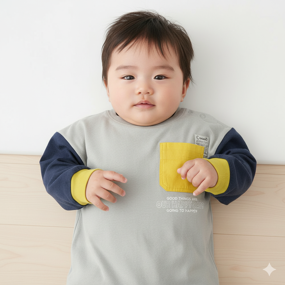 T恤-平織口袋-灰色