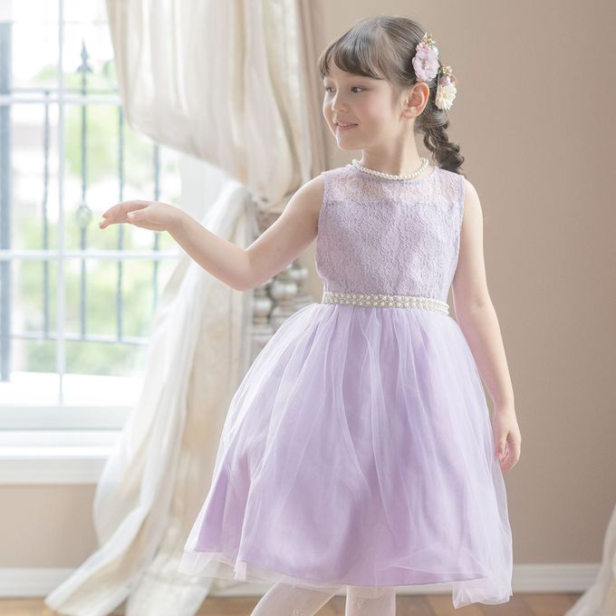 日本 Catherine Cottage - 夢幻珍珠點綴薄紗洋裝/小禮服-粉橘