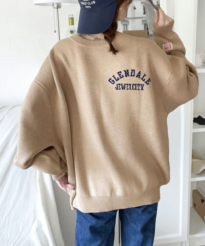 日本 Classical Elf - Java 4WAY印花厚磅針織上衣-左胸棕色LOGO-杏