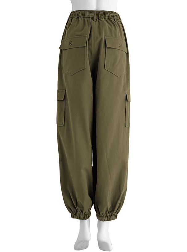 日本 GRL - 百搭顯瘦美式工裝褲-軍綠