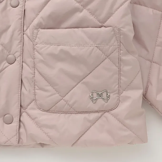 日本 Lycee mine - 可機洗 水手領絎縫鋪棉外套(領可拆)-深灰棕