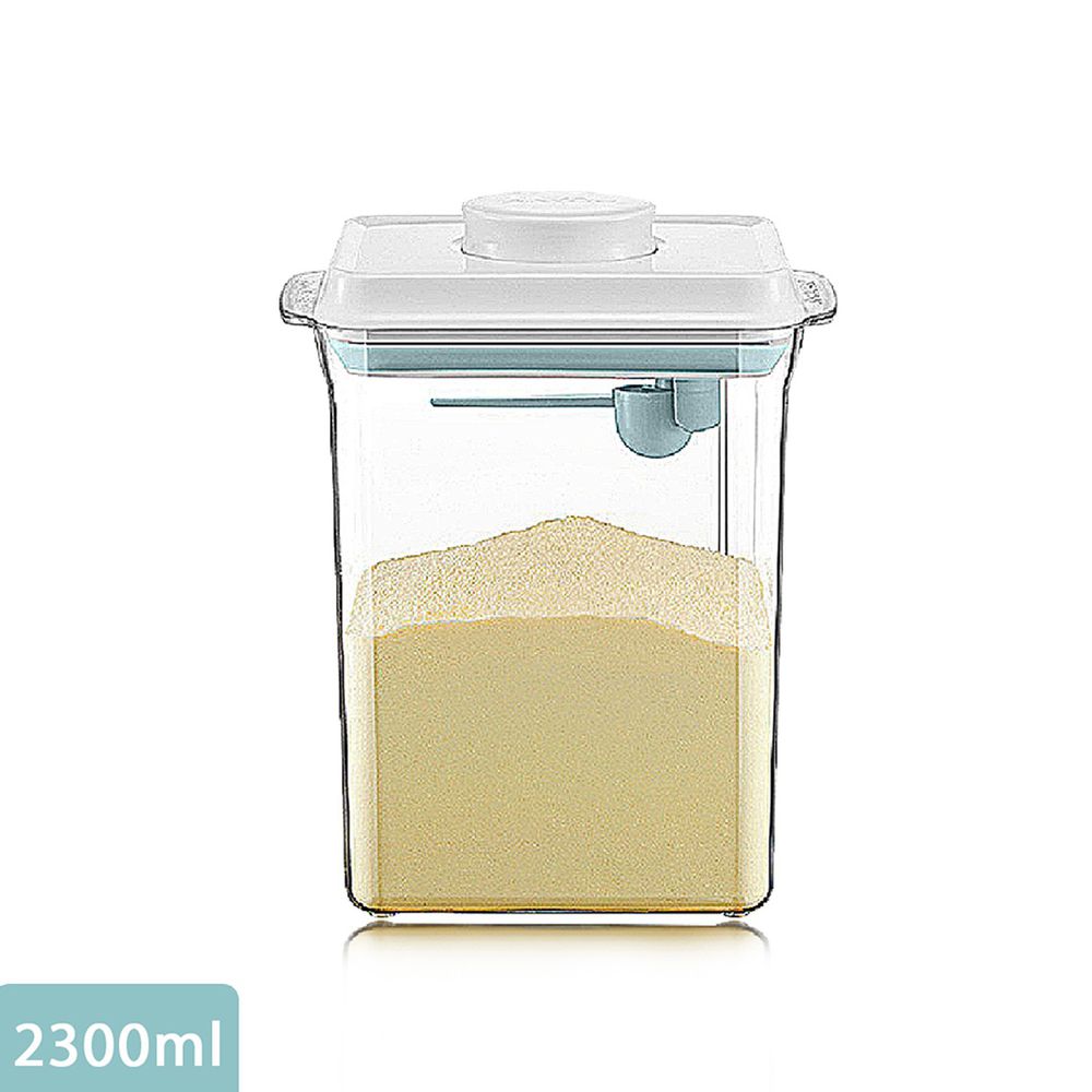 ANKOU LIFE 安酷生活 - 一鍵搞定防滑刮平奶粉罐 透明款 (附贈勺子+掛具+三角刮平片 )-2300ml