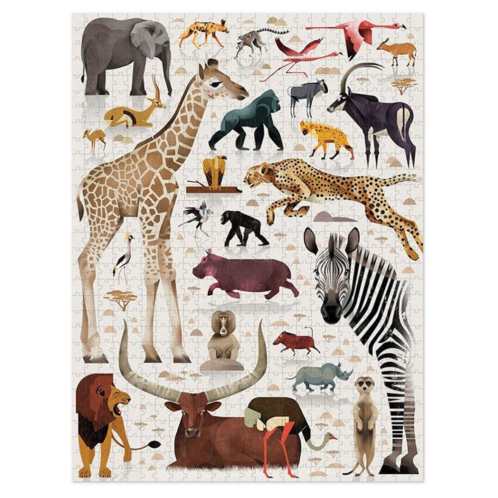 Crocodile Creek - 動物圖鑑主題盒拼圖-非洲動物-750片-4歲以上