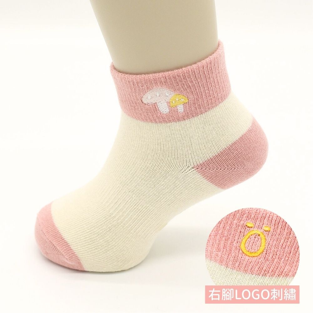 刺繡寬口短襪-菇菇