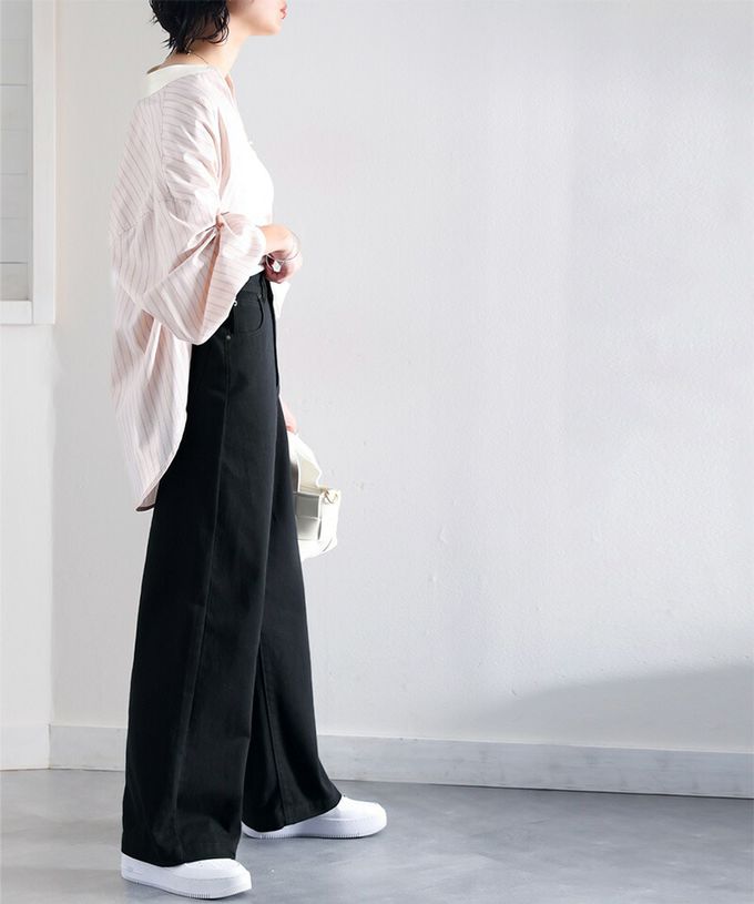 日本 Classical Elf - 熱銷必收！純棉厚磅顯瘦美腳寬褲-海軍藍