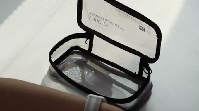 韓國 ICONIC - 韓國製質感大容量透明鉛筆盒/袋-紫 (21x9.5x5.5cm)