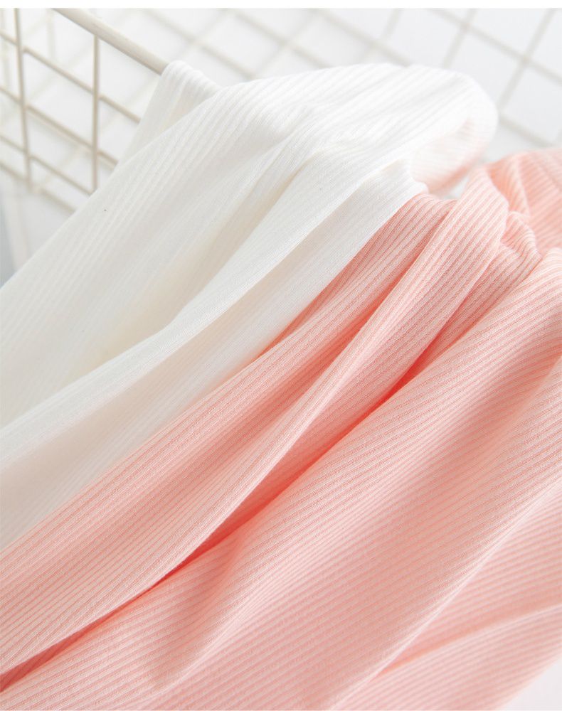 FANMOU - 莫代爾螺紋透氣七分內搭褲-扇貝蝴蝶結-灰色