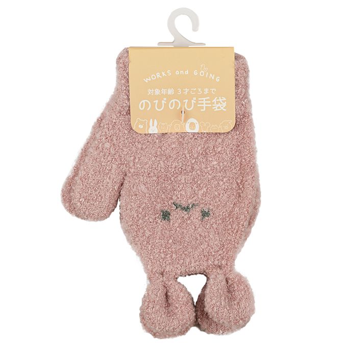 akachan honpo - 手套-兔子-粉紅色 (90cm)