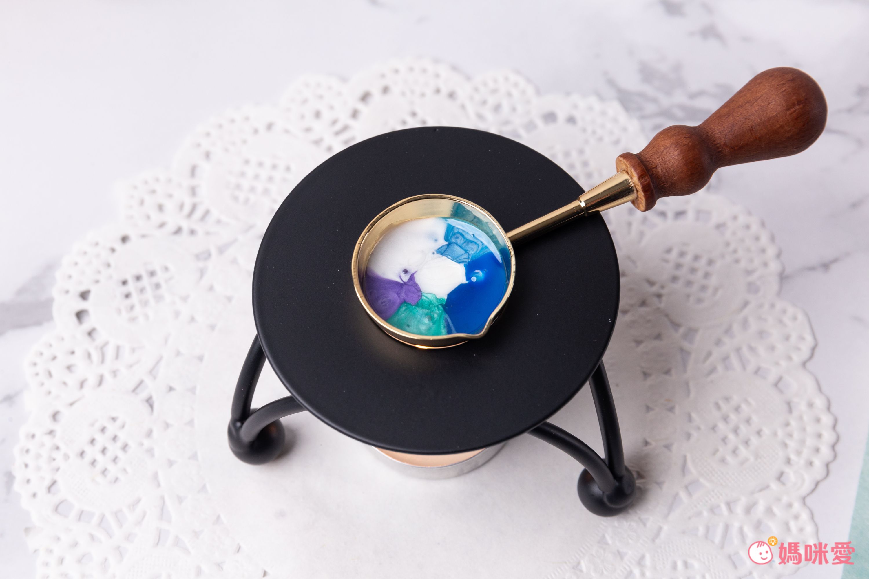 韓國 Sealhouse - 迷你火漆章禮盒組-卡通小王子-火漆章(含木柄)+罐粒X1+木杓X1+融蠟架X1+小蠟燭X1+火柴盒X1