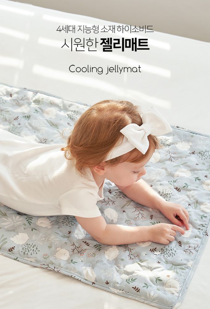 韓國 Jellypop - 【jellymat】全新微顆粒酷涼珠100%純棉果凍床墊-NEW✨_Mint Bunny (單人)-4kg