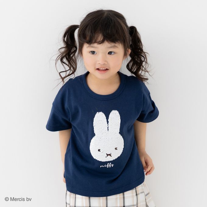 日本 Chil2 - 米飛兔限定短袖上衣-線條耳朵-粉紫