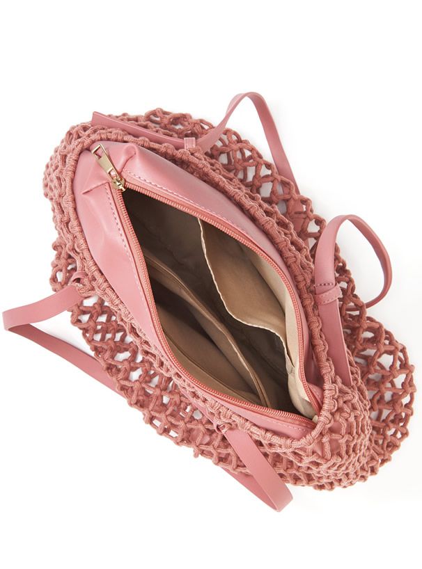 日本 GRL - 百搭編織手提袋(附同色系收納袋)-米