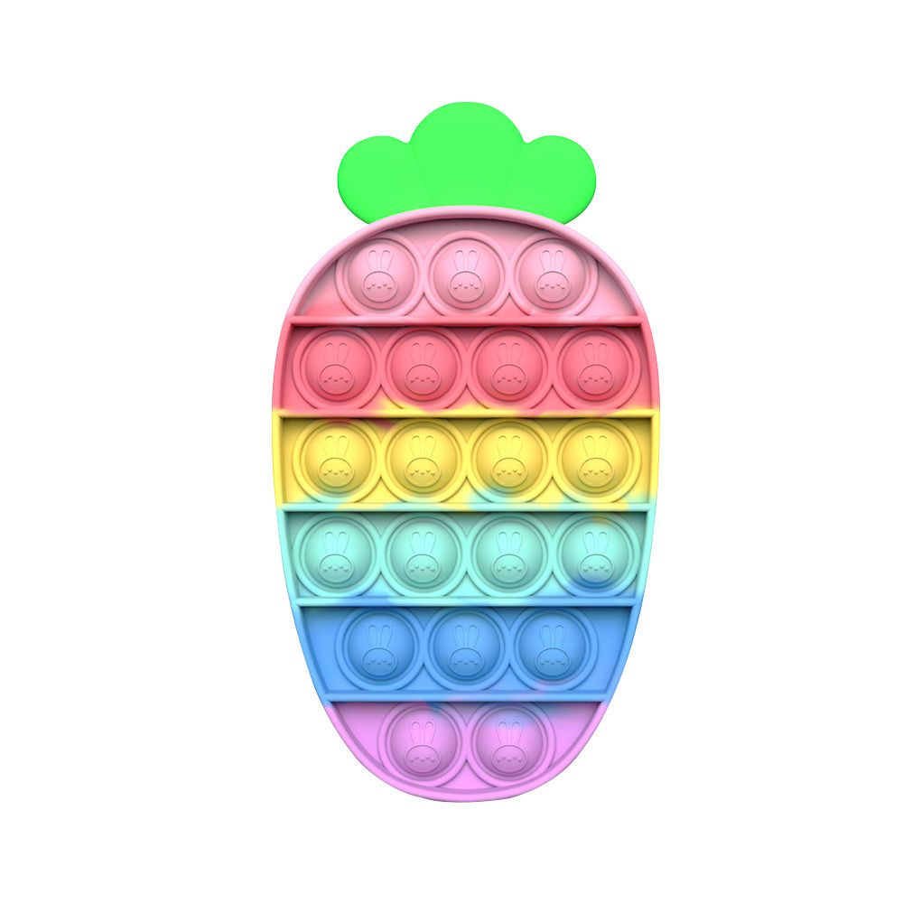 3入-滅鼠先鋒彩虹泡泡板 按壓玩具 可當杯墊-胡蘿蔔+隨機2入