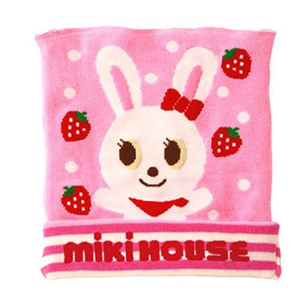 日本 MikiHouse - 日本製針織肚圍-兔兔草莓 (18x25cm)