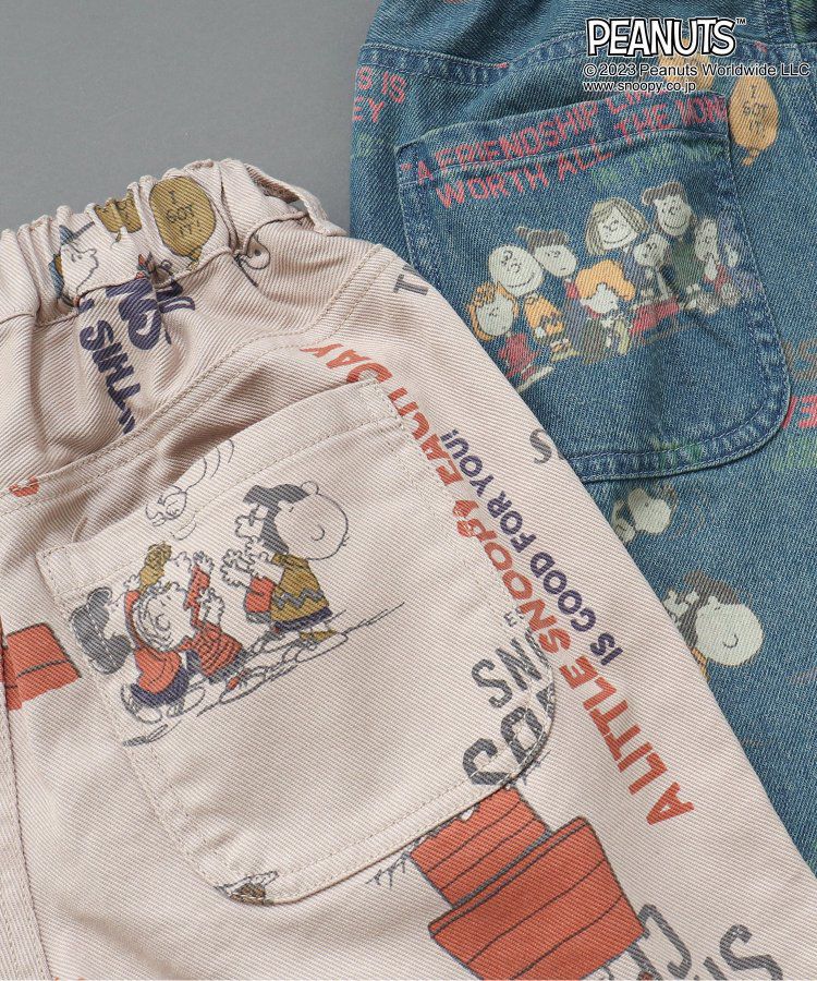 日本 BREEZE - SNOOPY聯名 滿版美式印花丹寧褲-牛仔藍