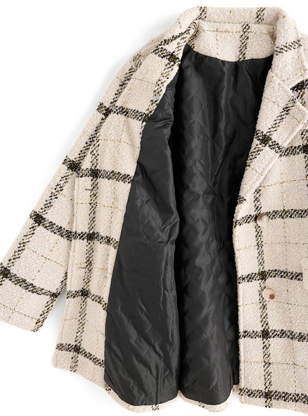 日本 GRL - 氣質格紋花呢經典西裝外套-象牙 (F)